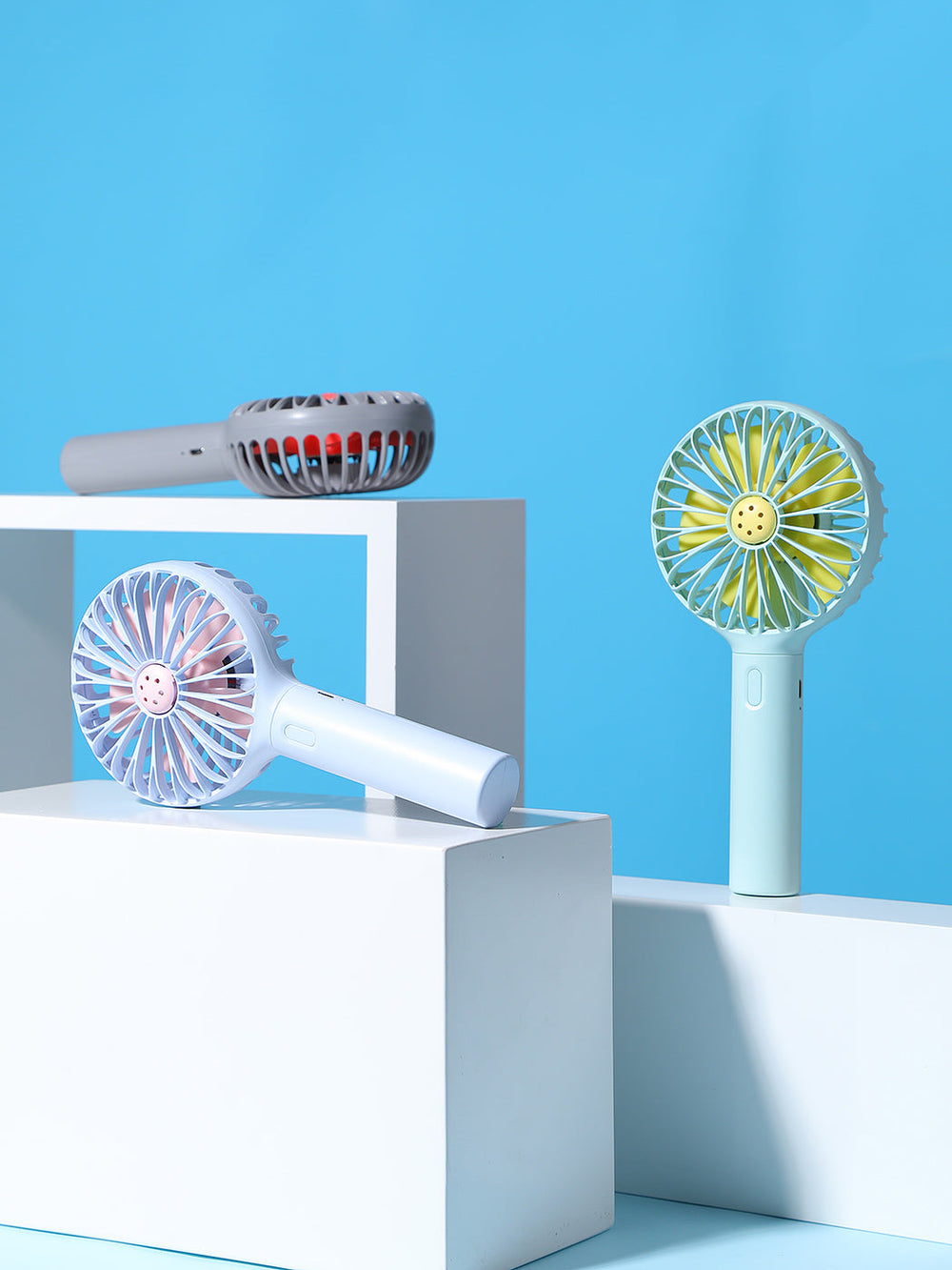 Portable Handheld USB Rechargeable Fan with Holder