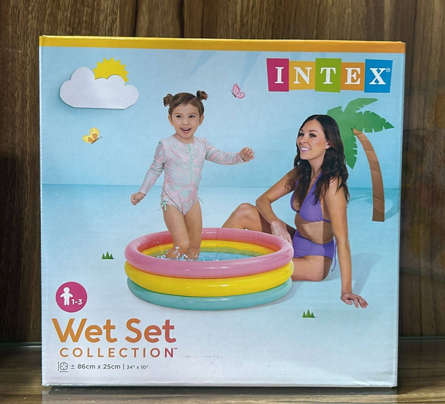 INTEX Inflatable Swimming Pool for kids rainbow round 34"x10"