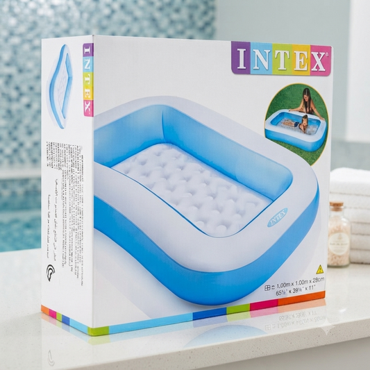 Intex Rectangular Inflatable Luxury Baby Pool (65.5" L x 39.5" W x 11" H)