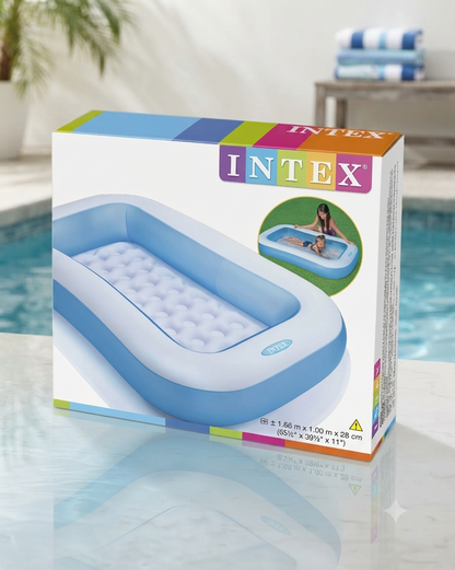 Intex Rectangular Inflatable Luxury Baby Pool (65.5" L x 39.5" W x 11" H)