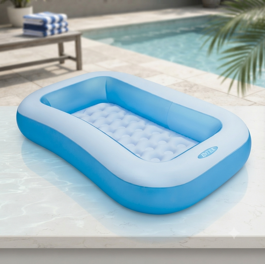 Intex Rectangular Inflatable Luxury Baby Pool (65.5" L x 39.5" W x 11" H)