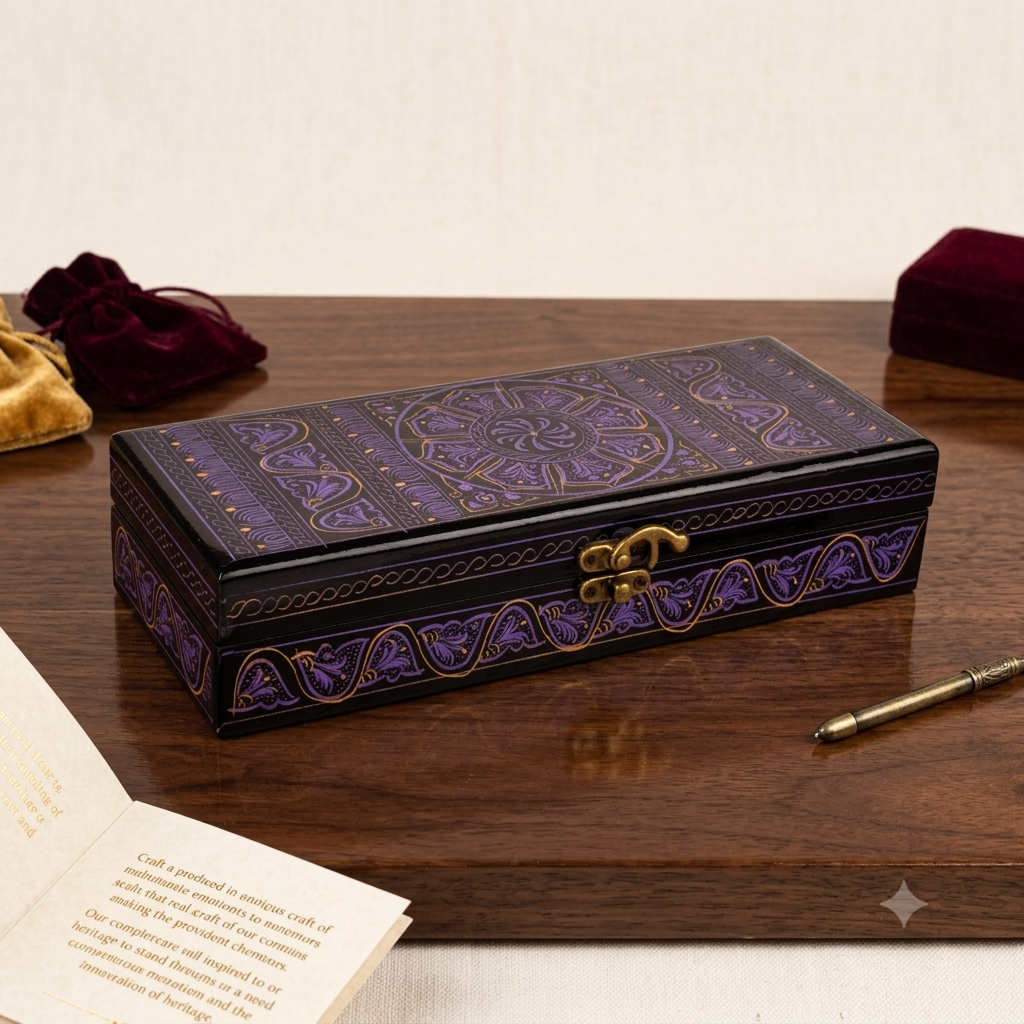 HandeMade Wooden Geometry Box with Naqshi Art