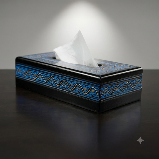 Wooden Tissue Box with Naqshi Art
