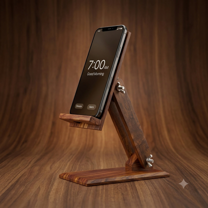 Wooden Adjustable Mobile Stand