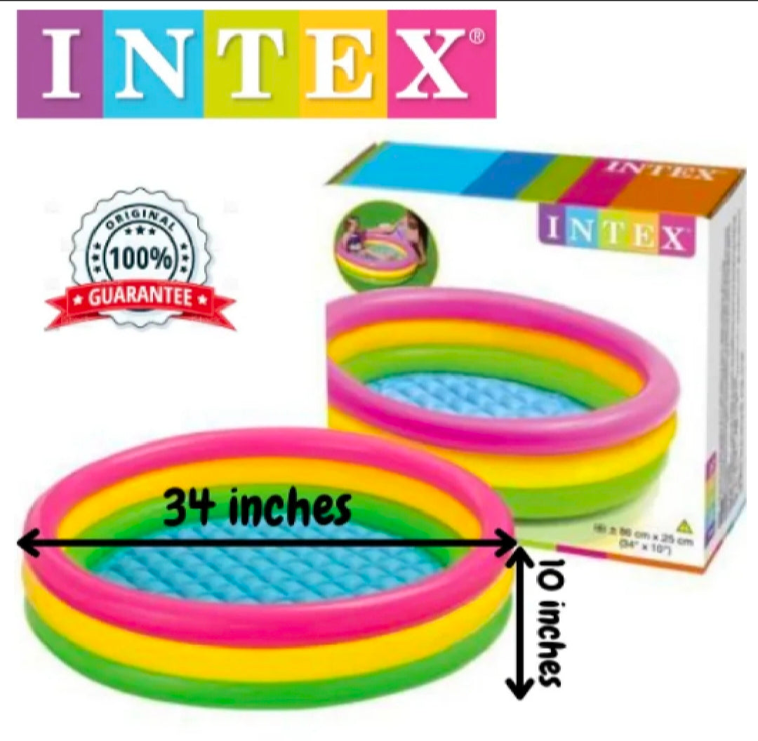 INTEX Inflatable Swimming Pool for kids rainbow round 34"x10"