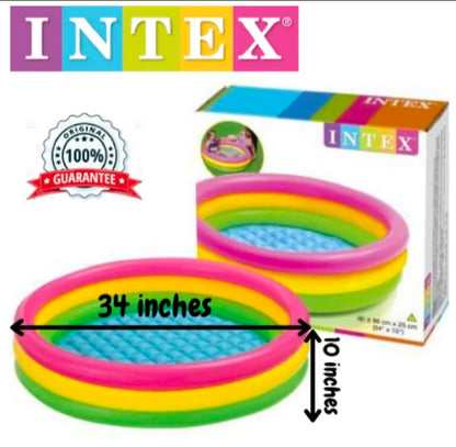INTEX Inflatable Swimming Pool for kids rainbow round 34"x10"