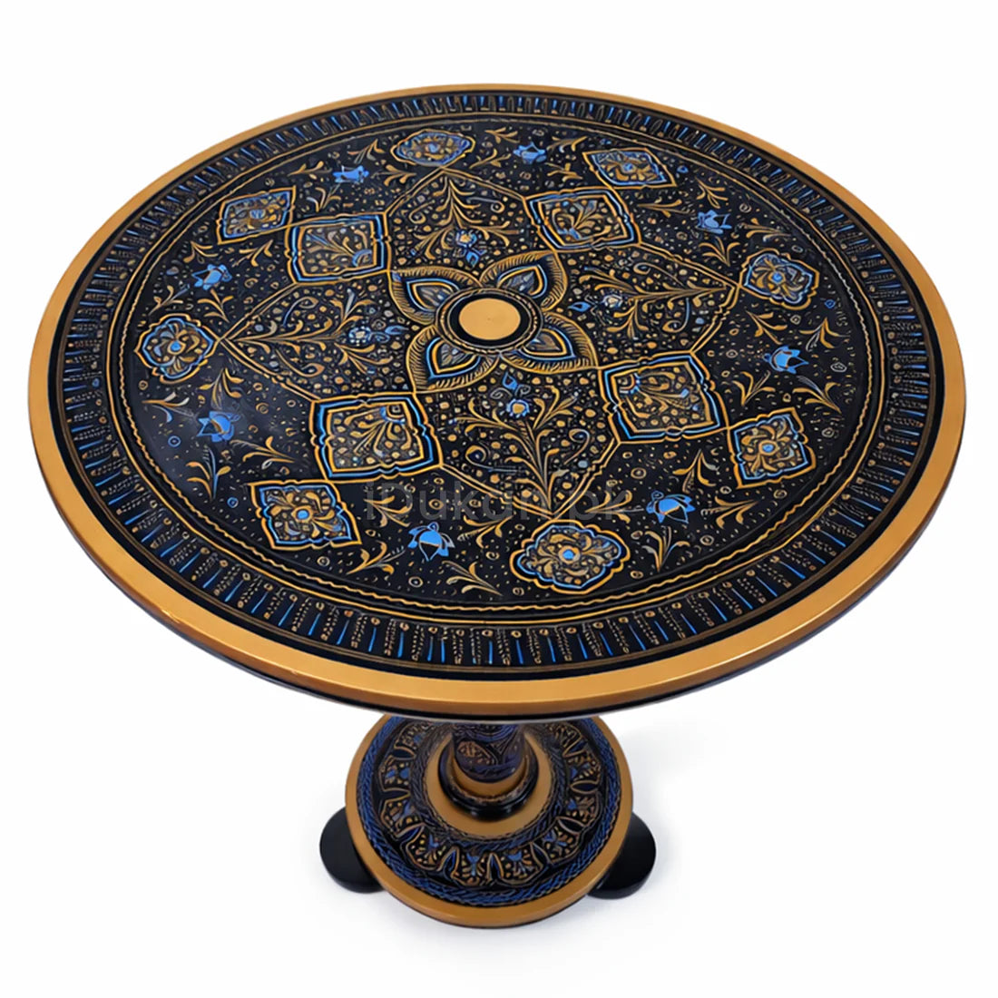 Naqashi Art Hand Painted Wood MDF Round Coffee Table