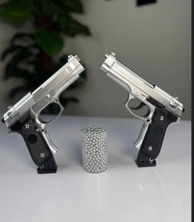 Metal M92 Beretta Airsoft Shooting Gun With BB Pellets - Toy