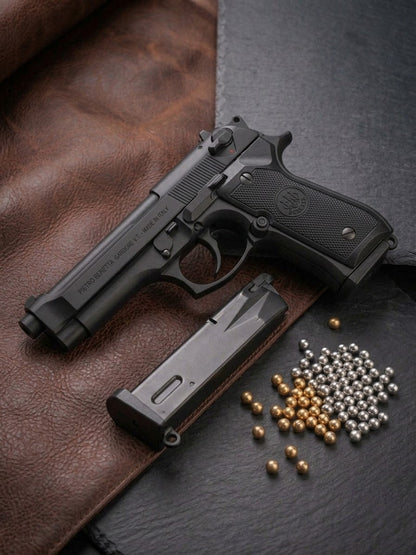 Metal M92 Beretta Airsoft Shooting Gun With BB Pellets - Toy