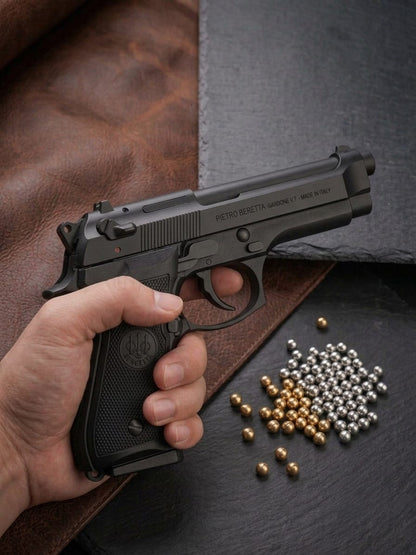 Metal M92 Beretta Airsoft Shooting Gun With BB Pellets - Toy