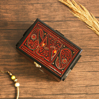 3 TierHandCrafted Naqshi Art Wooden Jewelry Box (6"x4")