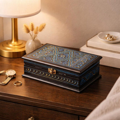 Handcrafted Wooden Jewellery Box With Naqshi Art