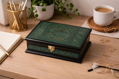 Handcrafted Wooden Jewellery Box With Naqshi Art