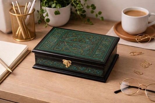 Handcrafted Wooden Jewellery Box With Naqshi Art