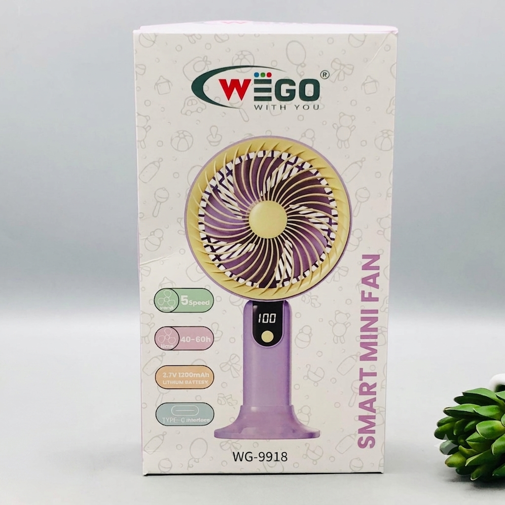 9.5" Rechargeable 5 Wind Speed Digital Display Cooling Fan