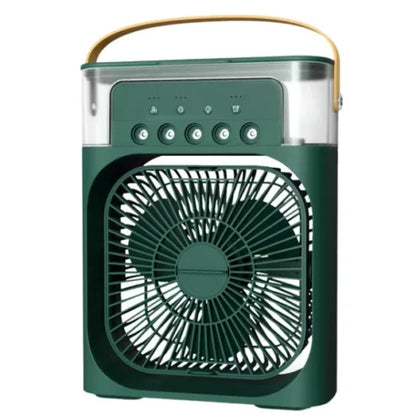 Electric Mini Air Cooler Fan | Portable Mist Fan & Humidifier | LED Light Cooling Fan