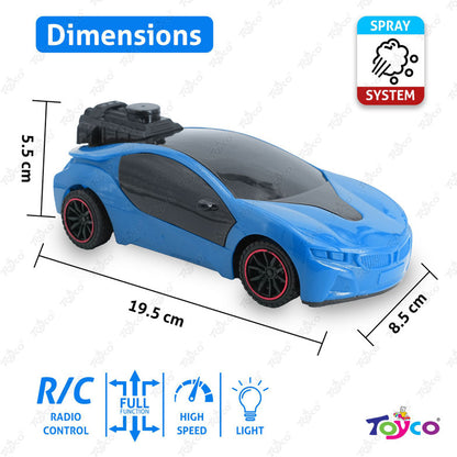 Rechargeable Remote Control Sports Car with Smoke Effect & LED Lights