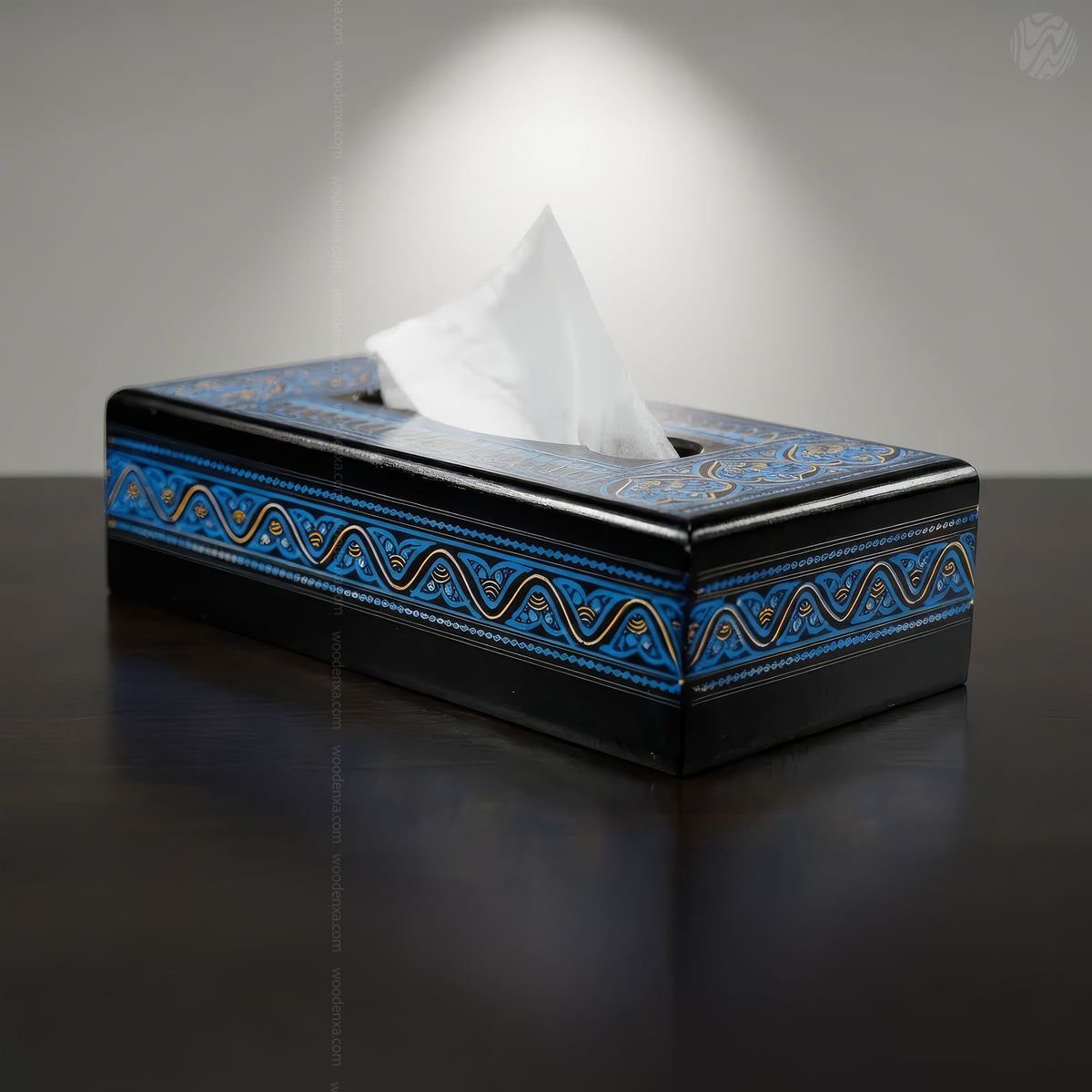 Wooden Tissue Box with Naqshi Art