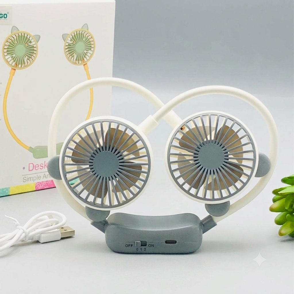 Rechargeable Two Wind Speed Neck Fan
