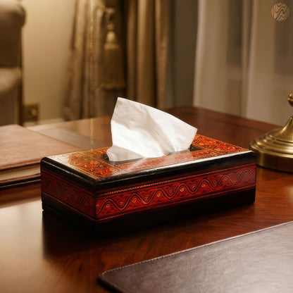 Wooden Tissue Box with Naqshi Art