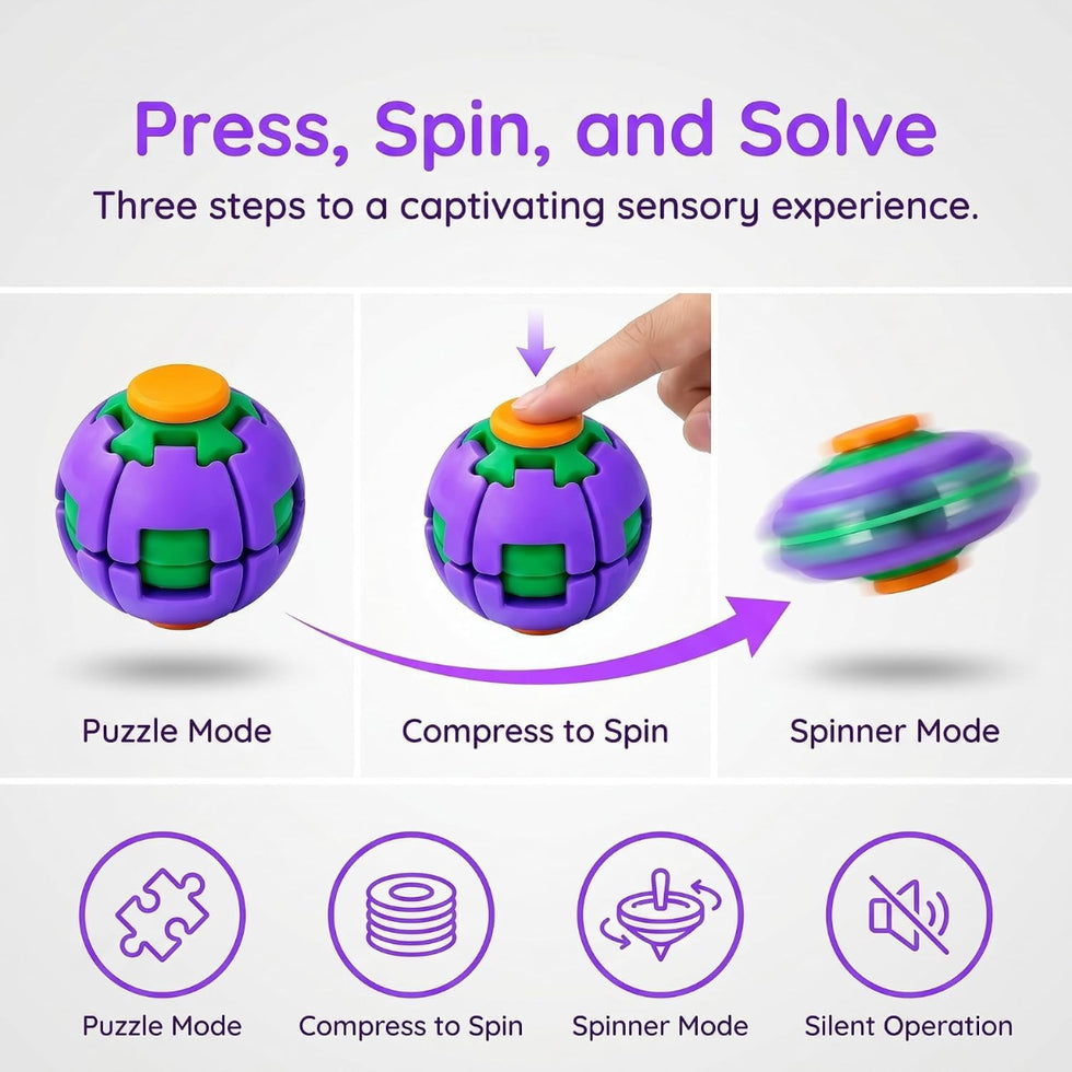 Colorful 3D Printed Press Fidget Spinner Ball |Random Color
